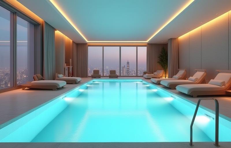 Indoor spa pool with modern design